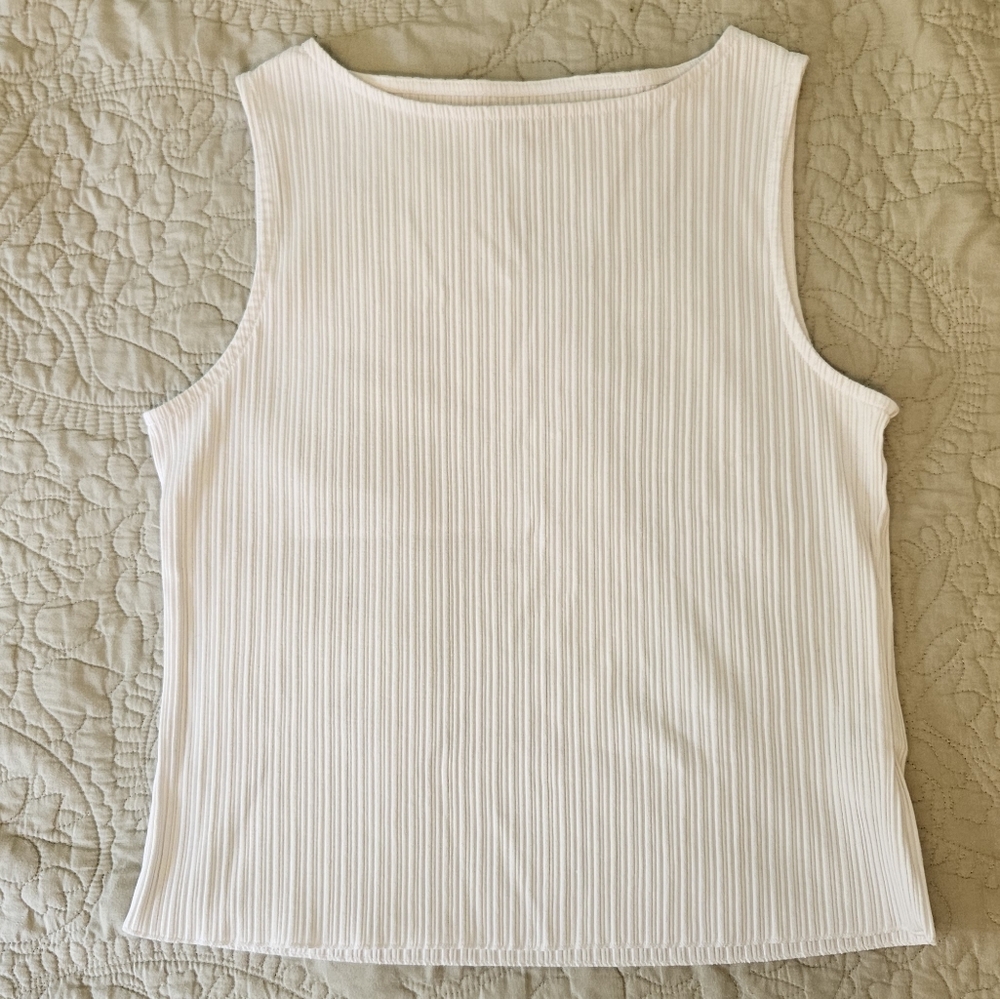 Madewell Ribbed White Tank Top